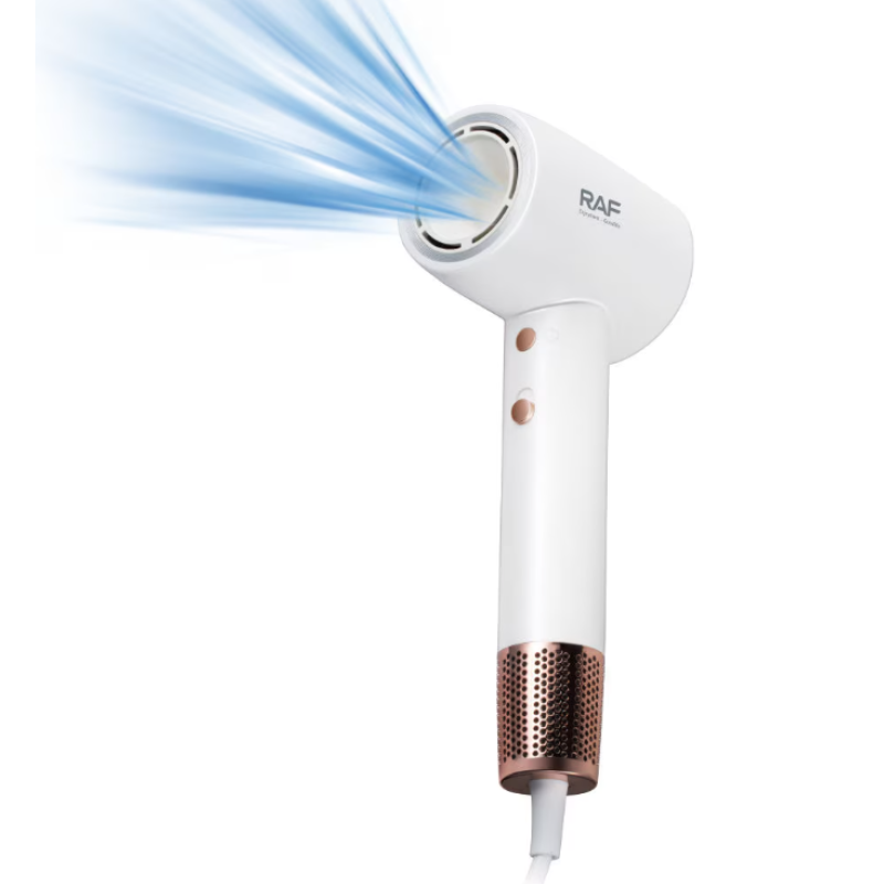 Uscator de par RAF R423, 1600W, 3 trepte temperatura, 2 viteze, display LED, alb/auriu, garantie 3 ani