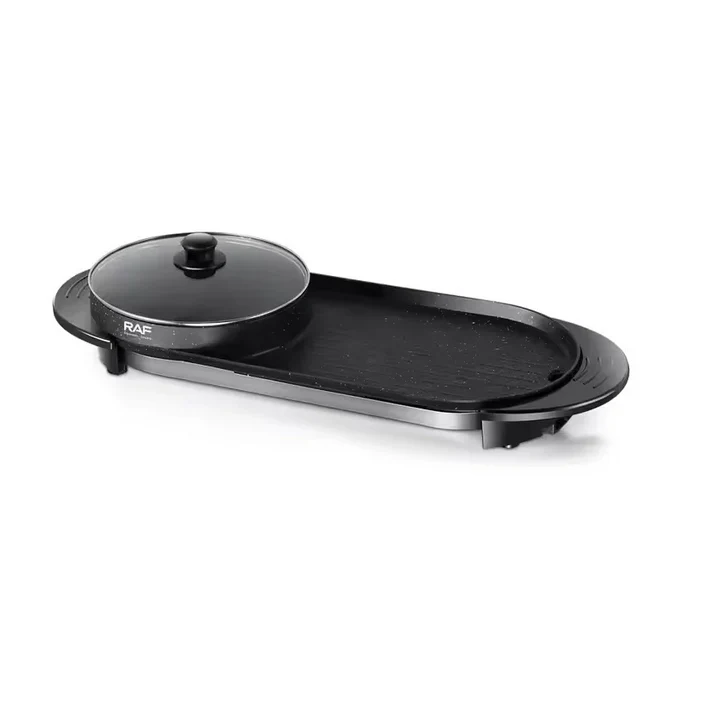 Plita electrica 2 in 1 RAF R5413, 1800W, 2.5L, antiaderenta, reglaj temperatura, portabila, cu capac, garantie 3 ani