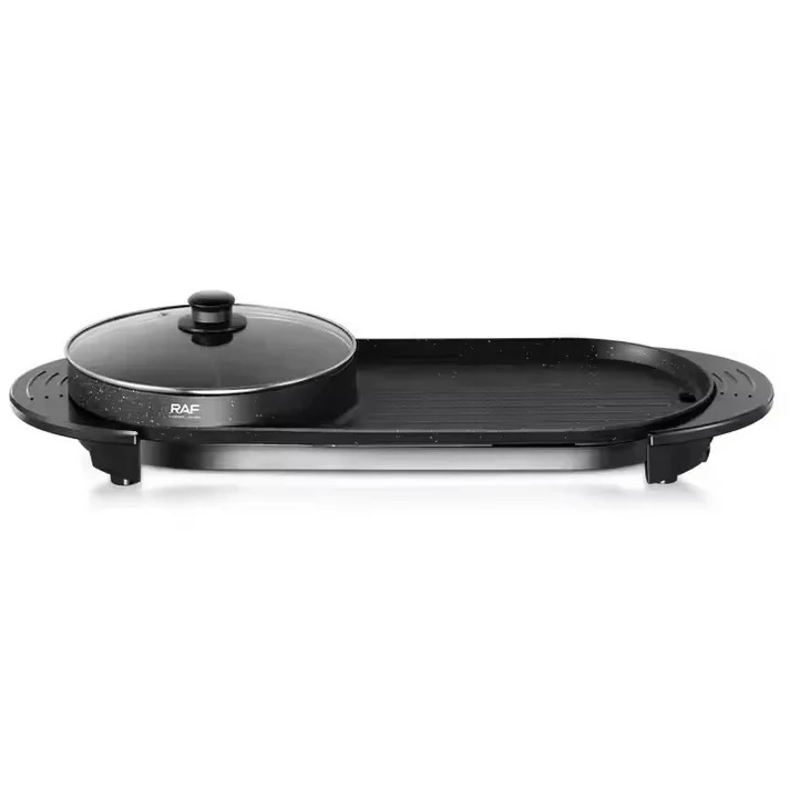 Plita electrica 2 in 1 RAF R5413, 1800W, 2.5L, antiaderenta, reglaj temperatura, portabila, cu capac, garantie 3 ani
