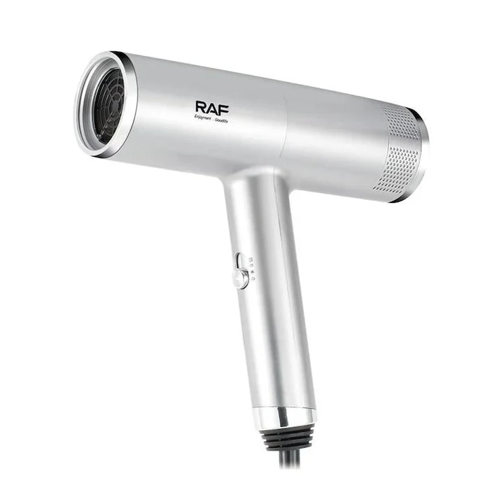Uscator de par cu ioni negativi RAF R474, 1600W, 2 viteze, aer rece, cap magnetic, argintiu, garantie 3 ani