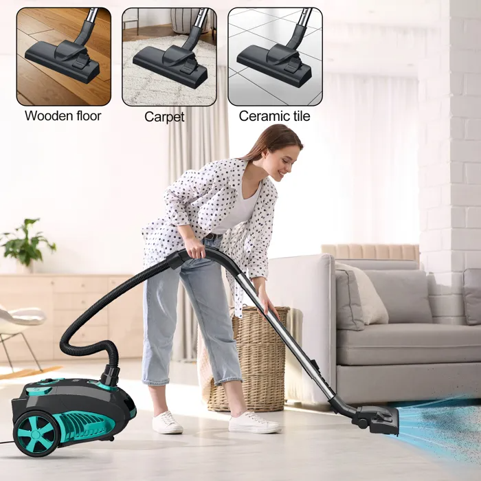 Aspirator Fără Sac 1800W, Putere de Aspirare 22 kPa, Recipient 4L | Filtrare Multiciclonică | Cablu 5m | Pentru Covoare și Păr de Animale