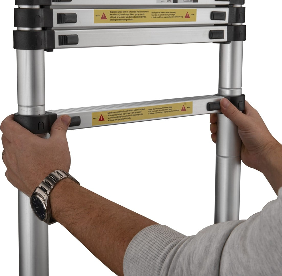 Scarǎ telescopică din aluminiu 2.9 m, 10 trepte, pliabilă, capacitate 150 kg