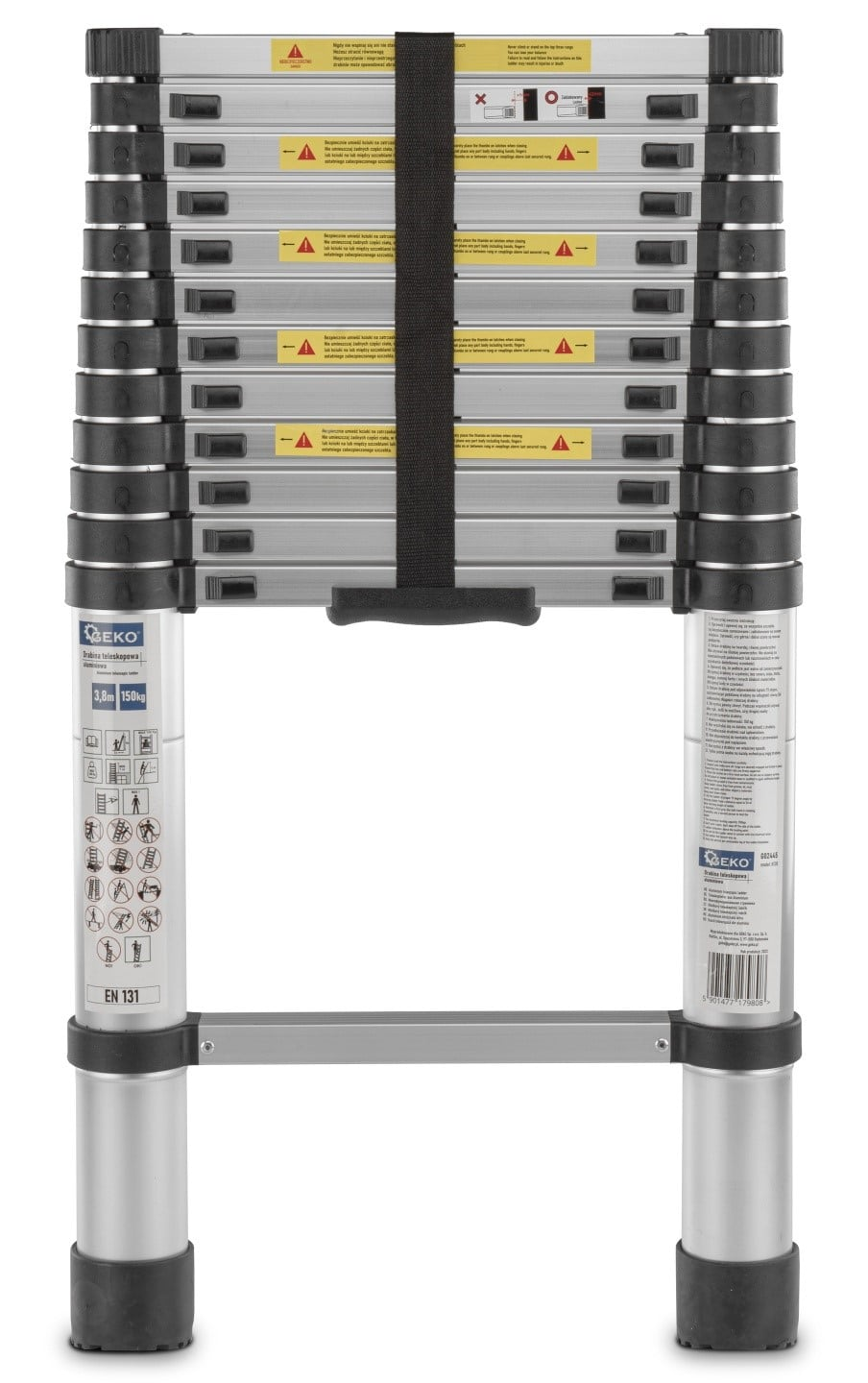 Scarǎ telescopică din aluminiu 2.9 m, 10 trepte, pliabilă, capacitate 150 kg