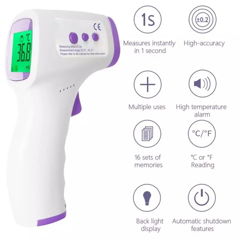 Set Complet Monitorizare Sănătate 3 în 1 | Tensiometru de Braț + Termometru Frontal Non-Contact + Pulsoximetru