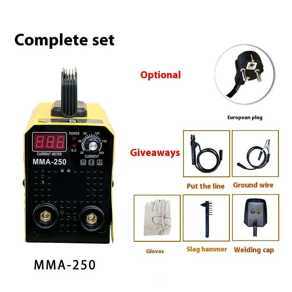 Aparat de Sudură Invertor AT Performance AT-2043 MMA-250, Garanție 3 Ani, 250A, Display Digital, 230V, Electrod MMA, Ventilație Eficientă, Set Complet pentru Sudură