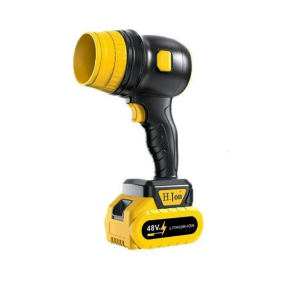 Suflantă Aer Portabilă 48V, 2 Acumulatori Reîncărcabili, 34000 RPM, Încărcător și Duze Incluse, pentru Uscare Auto, Curățare Frunze și Îndepărtare Praf