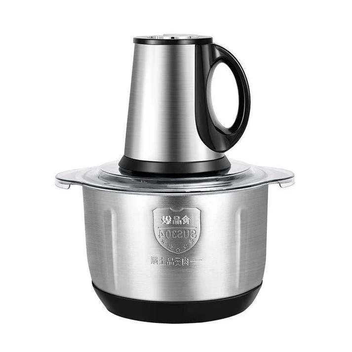 Tocător electric cu vas din inox 5L, 500W, 3 viteze, lame din oțel inoxidabil