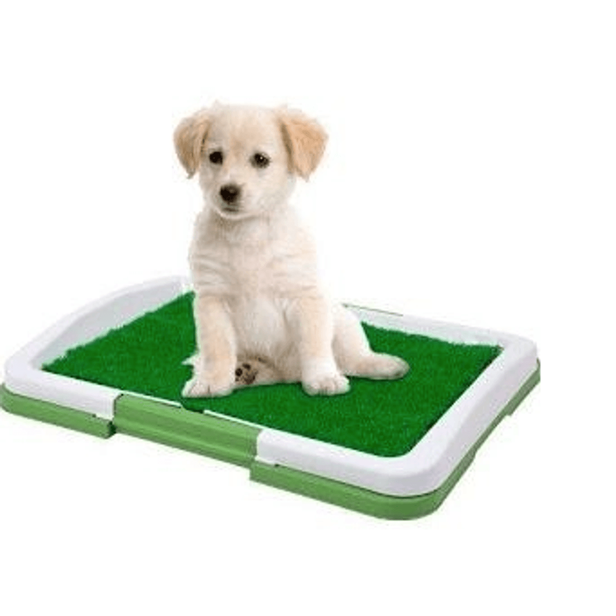 Toaleta pentru caini si pisici cu iarba artificiala, Puppy Potty Pad, 3 straturi, tava colectare, 47 x 34 cm