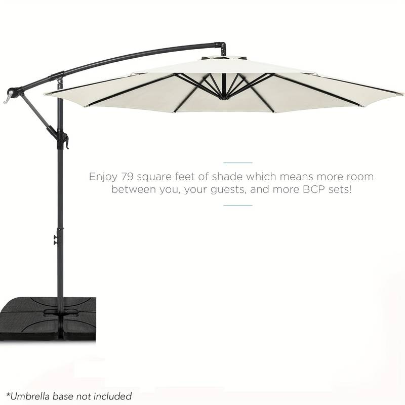 Umbrelă de soare suspendată pentru grădină, 3 x 2.5 m, structură metalică, reglabilă, cu suport
