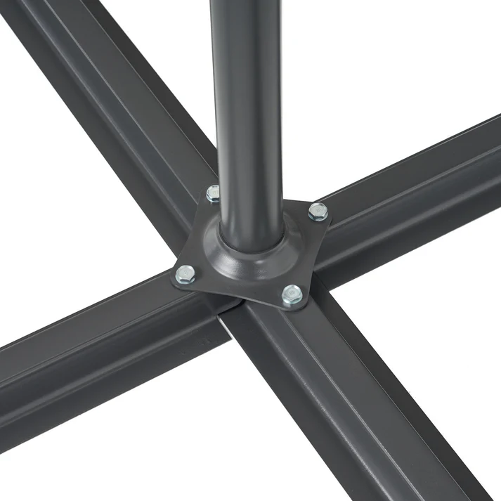 Umbrelă de soare suspendată pentru grădină, 3 x 2.5 m, structură metalică, reglabilă, cu suport