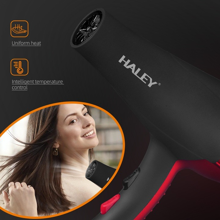 Uscator de Par Profesional HALEY, Garantie 3 Ani, 2200W, 3 Trepte Temperatura, Functie Aer Rece, Design Ergonomic