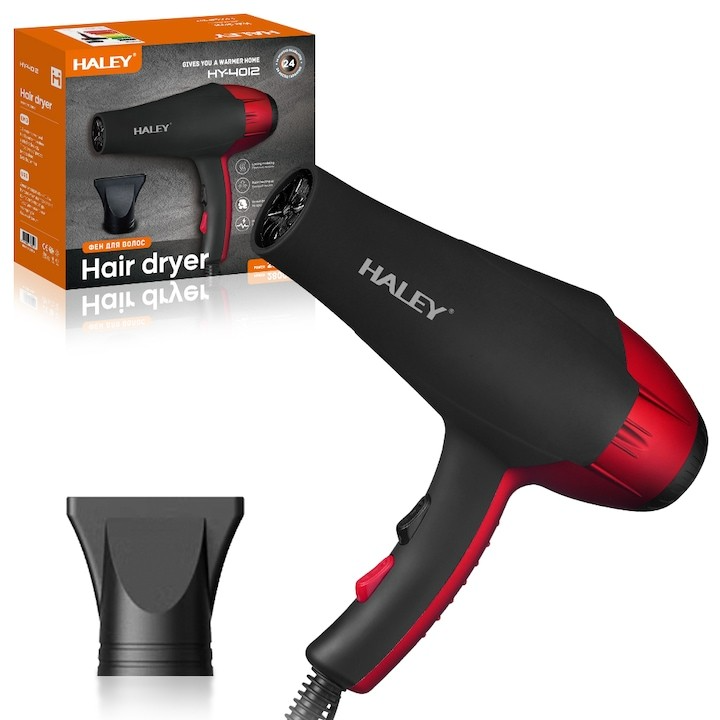 Uscator de par profesional HALEY HY-4012, motor de mare viteza, protectie supraincalzire, design ergonomic, Garantie 3 Ani