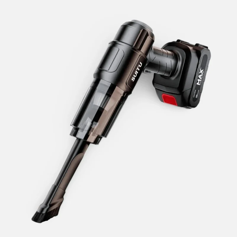 Aspirator și suflantă portabilă 4 în 1, fără fir, 2 acumulatori, motor brushless, 6 duze incluse