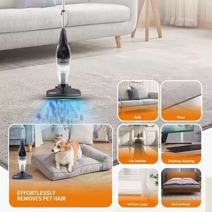 Aspirator vertical HALEY HY-1925, 600W, fara sac, recipient 1L, motor brushless, compact si usor, Garantie 3 Ani
