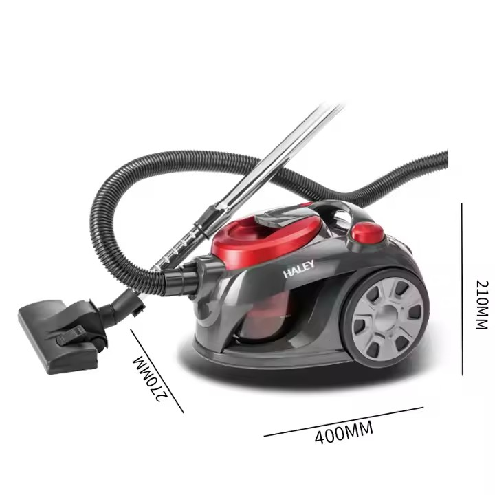 Aspirator HALEY HY-1503, 3000W, recipient 1.5L, cu sac, putere aspirare mare, rosu/negru, Garantie 3 Ani