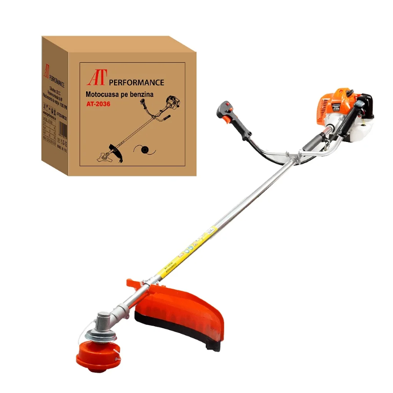 Motocoasa pe benzina AT Performance AT-2036, 52cc, 6CP, 11000RPM, accesorii incluse, ham profesional, Garantie 3 Ani