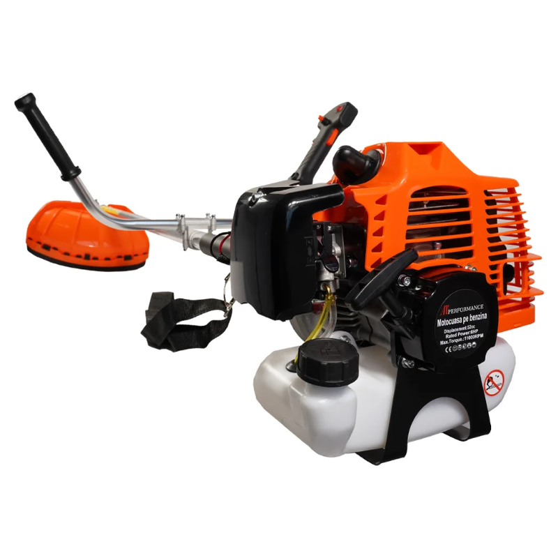 Motocoasa pe benzina AT Performance AT-2036, 52cc, 6CP, 11000RPM, accesorii incluse, ham profesional, Garantie 3 Ani