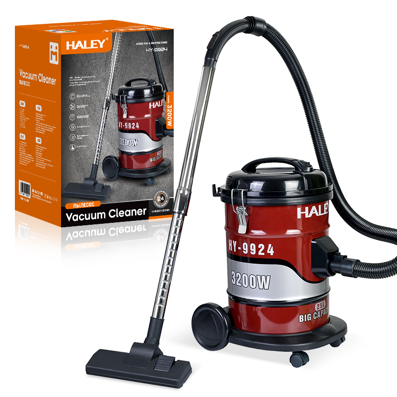 Aspirator Profesional HALEY HY-9924, Garantie 3 Ani, 3200W, Capacitate 25L, Recipient Inox, Aspirare Uscata, Filtrare Multistrat