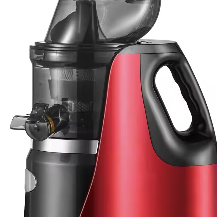Storcator electric HALEY, 150W, pentru fructe si legume, inox, sistem anti-alunecare, rosu/negru, Garantie 3 Ani
