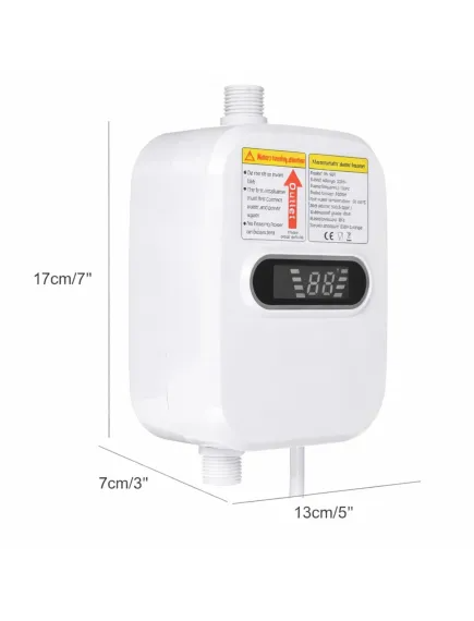 Boiler electric instant pentru apă caldă, 3500W, afișaj digital, montaj compact, IPX4
