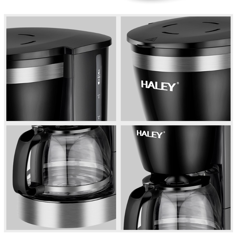 Aparat de Cafea HALEY HY-2808, Garantie 3 Ani, 800W, Capacitate 1.25L, 12 Cani, Sistem de Siguranta, Operare Usoara