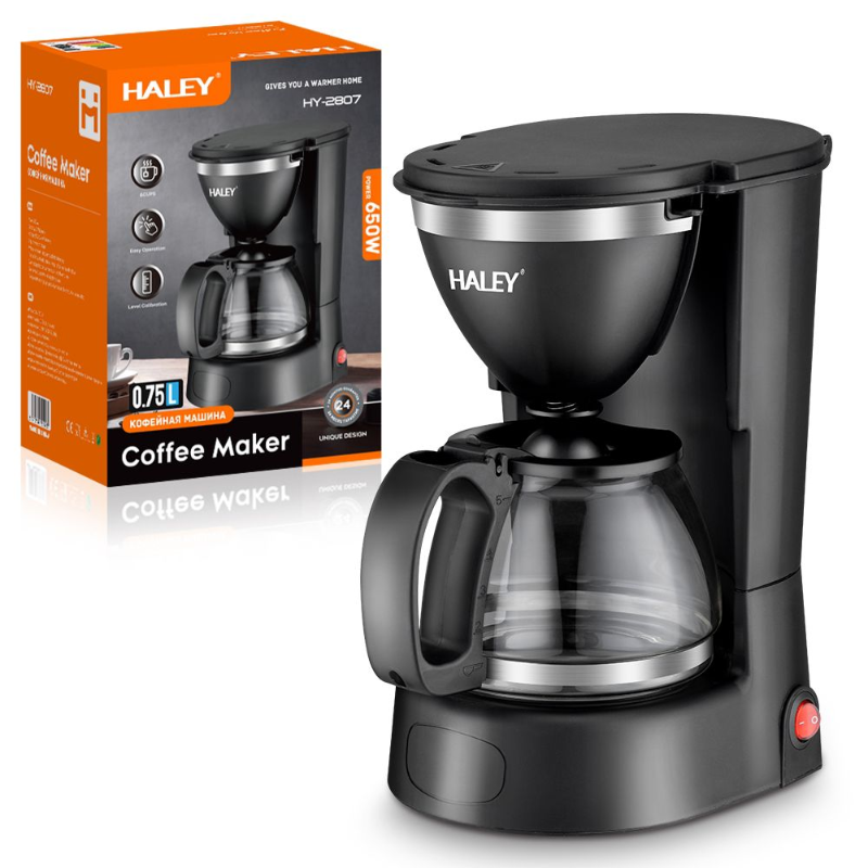 Aparat de Cafea HALEY , Garantie 3 Ani, 650W, Capacitate 750ml, Filtru Reutilizabil, Design Elegant Compact