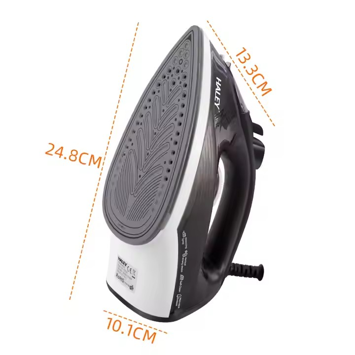 Fier de calcat de mana HALEY HY-2032, 1400W, abur sub presiune, talpa ceramica, temperatura reglabila, negru, Garantie 3 Ani