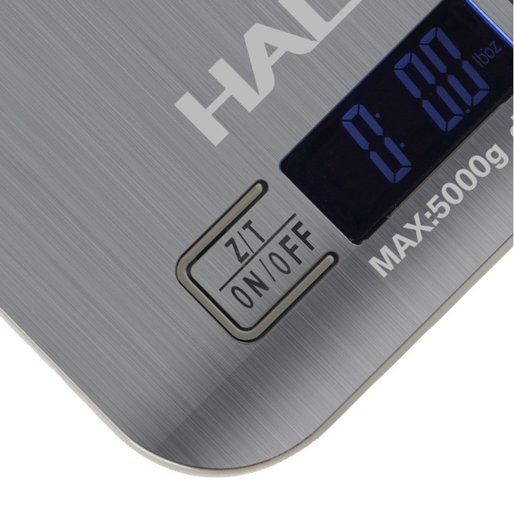 Cantar de bucatarie digital HALEY HY-5016, capacitate 5kg, afisaj LCD, tava inclusa, inox, Garantie 3 Ani
