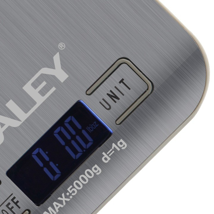 Cantar de bucatarie digital HALEY HY-5016, capacitate 5kg, afisaj LCD, tava inclusa, inox, Garantie 3 Ani