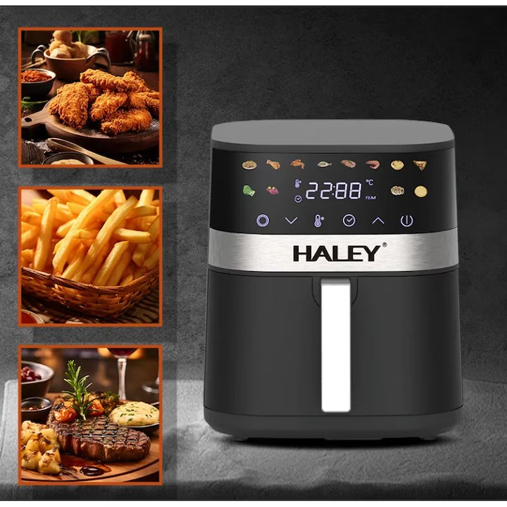 Friteuza cu aer HALEY HY-2514, 2000W, capacitate 7L, air fryer digital, antiaderenta, protectie supraincalzire, Garantie 3 Ani