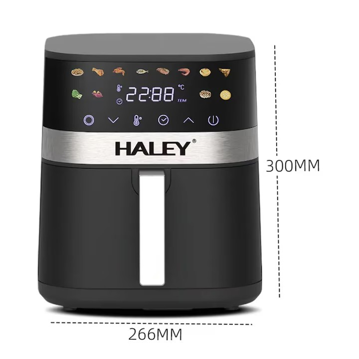 Friteuza cu aer HALEY HY-2514, 2000W, capacitate 7L, air fryer digital, antiaderenta, protectie supraincalzire, Garantie 3 Ani