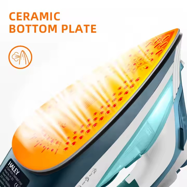 Fier de calcat cu abur HALEY HY-253, 2200W, talpa ceramica, temperatura reglabila, functie abur, Garantie 3 Ani