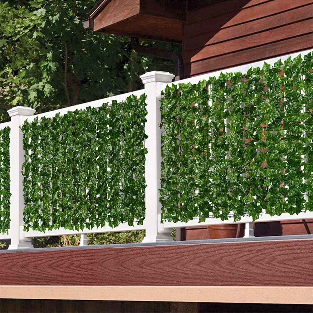 SET 2x Gard Artificial Decorativ 300x100 cm, Paravan pentru Intimitate, Plasă de Mascare pentru Balcon, Terasă, Curte și Gard, Montaj Rapid