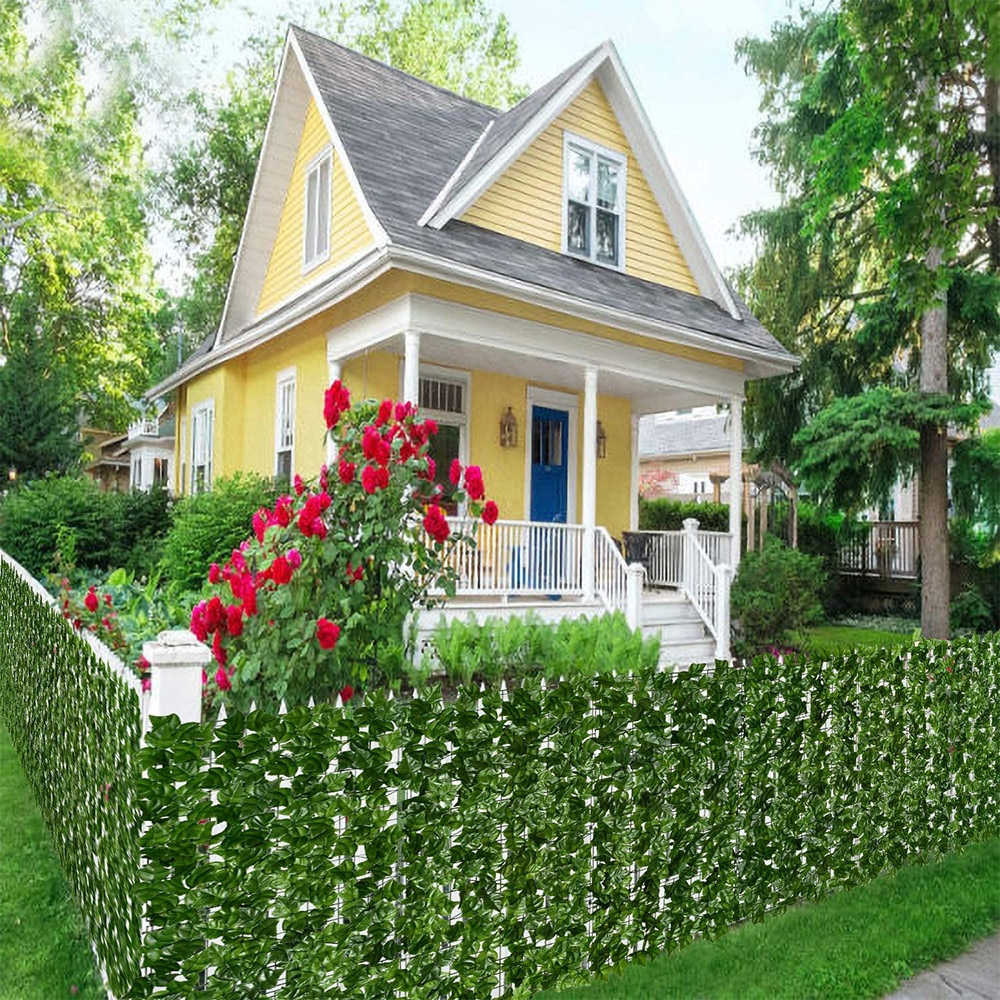 SET 2x Gard Artificial Decorativ 300x100 cm, Paravan pentru Intimitate, Plasă de Mascare pentru Balcon, Terasă, Curte și Gard, Montaj Rapid