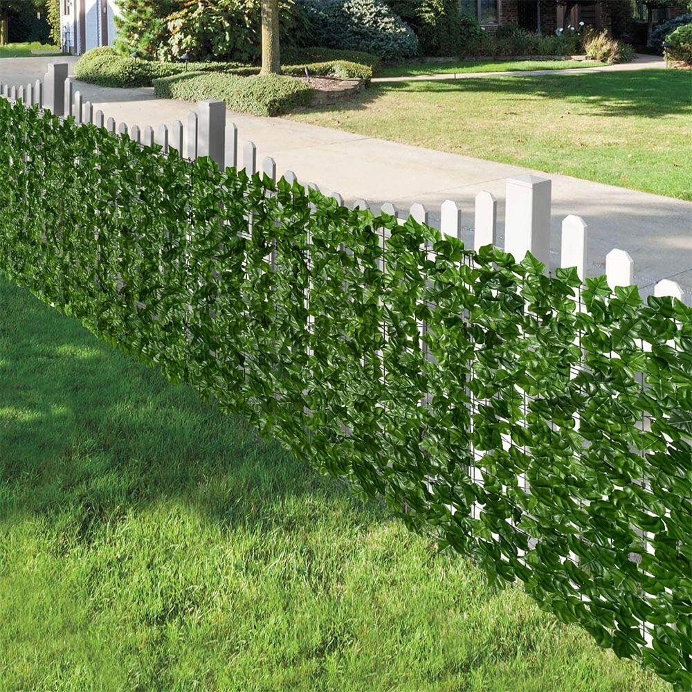 SET 2x Gard Artificial Decorativ 300x100 cm, Paravan pentru Intimitate, Plasă de Mascare pentru Balcon, Terasă, Curte și Gard, Montaj Rapid