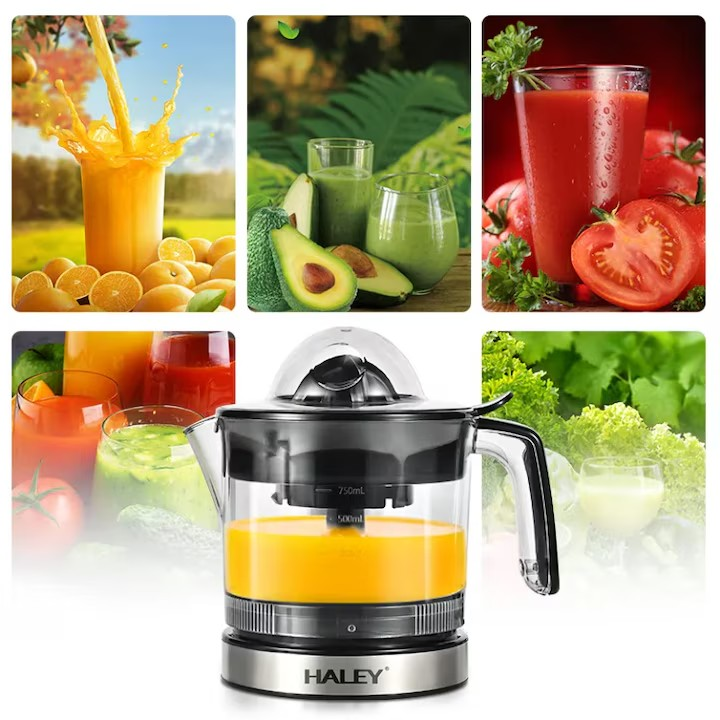 Storcator electric fructe si legume HALEY HY-2905, 300W, panou touch, zgomot redus, inox, ejectare automata pulpa, Garantie 3 Ani