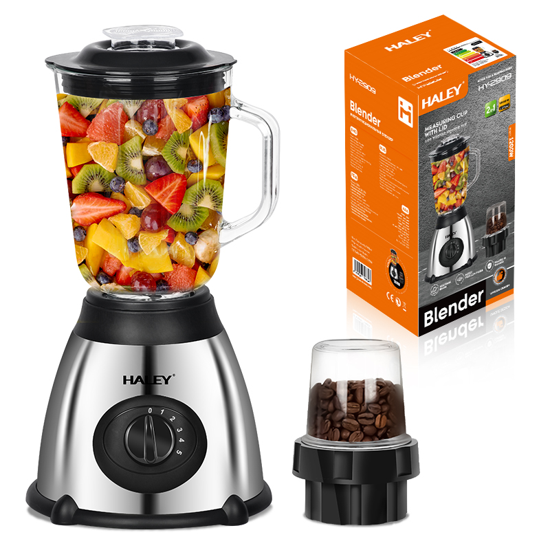 Blender Multifunctional HALEY 1200W, 1.5L, motor profesional 7025, recipient suc 500ml, zdrobire gheata, Garantie 3 Ani