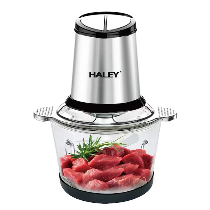 Tocator Multifunctional HALEY HY-1224, 2L, inox, electric, pentru carne si legume, motor puternic, Garantie 3 Ani