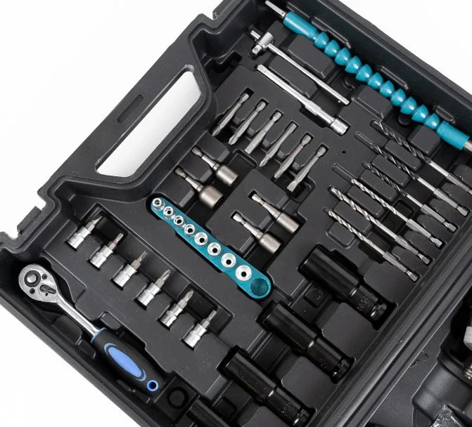 Cheie de impact 550Nm, masina de insurubat cu 2 acumulatori 48V Li-Ion, 43 accesorii, valiza transport