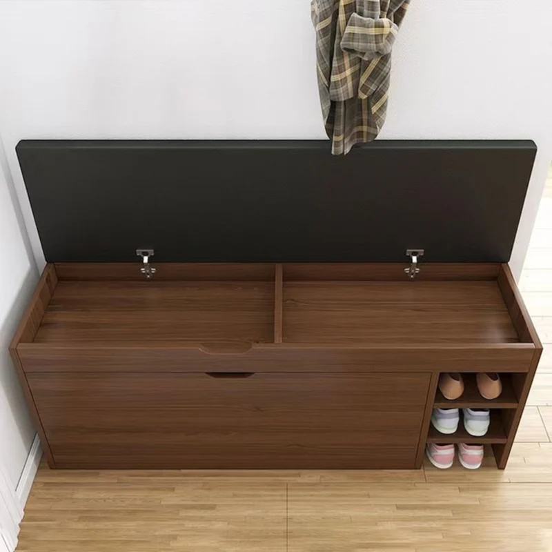 Pantofar Tip Banchetă cu Spațiu de Depozitare, 100 × 30 × 51 cm | 3 Rafturi | Șezut Tapițat | Alb, Maro sau Gri