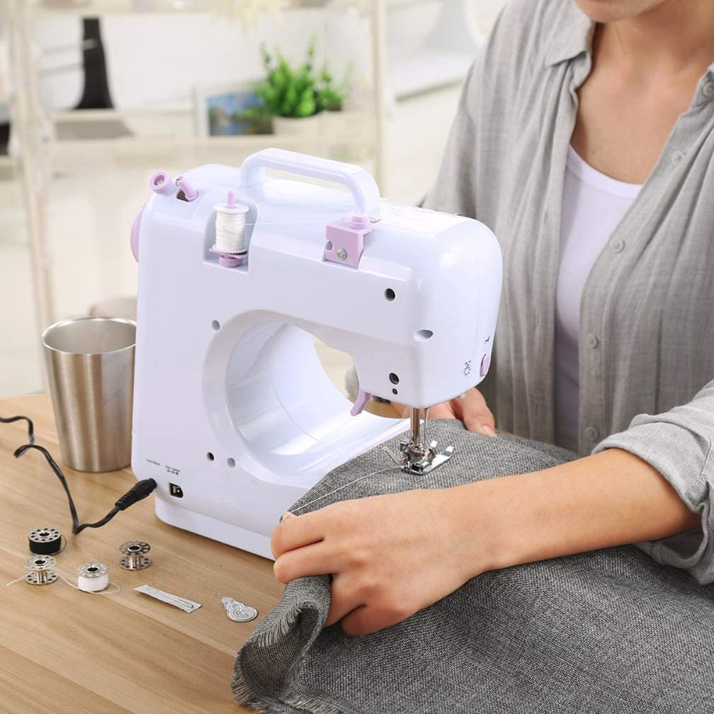 Masina de cusut Sew Simple K1127, portabila, 12 tipuri de cusaturi, 2 viteze, pedala inclusa, alba
