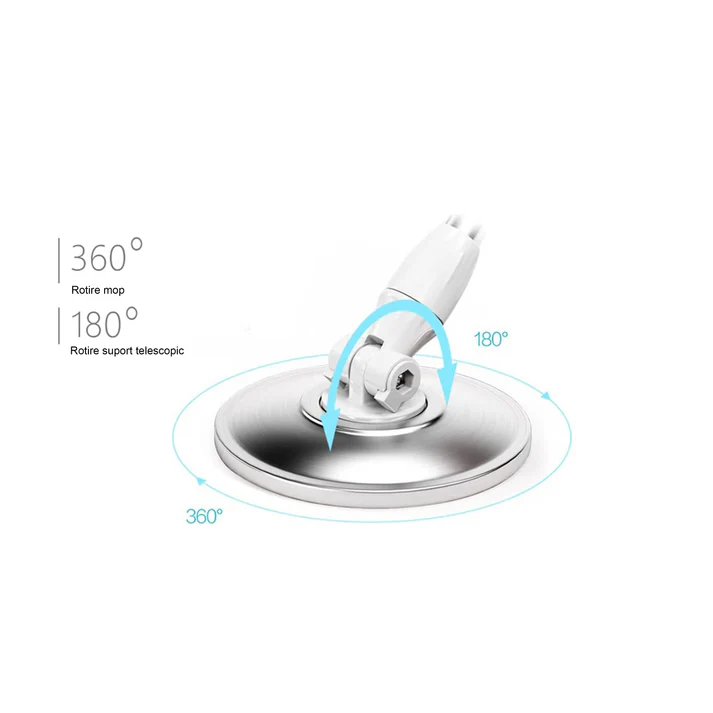 Set mop rotativ 360° cu galeata din inox, storcator automat si 4 rezerve microfibra, Garantie 3 Ani