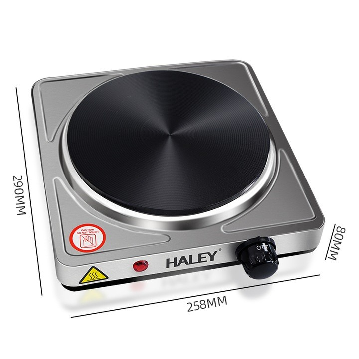 Plita electrica portabila HALEY HY-1892, 1500W, inox, reglaj temperatura, protectie supraincalzire, compacta, Garantie 3 Ani