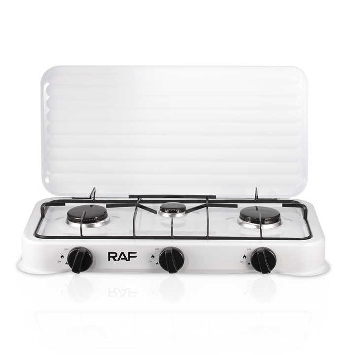 Plită pe Gaz RAF R8035, 3 Arzătoare, Oțel Carbon Rezistent, 53 cm, Aprindere Manuală, Design Compact, Culoare Albă
