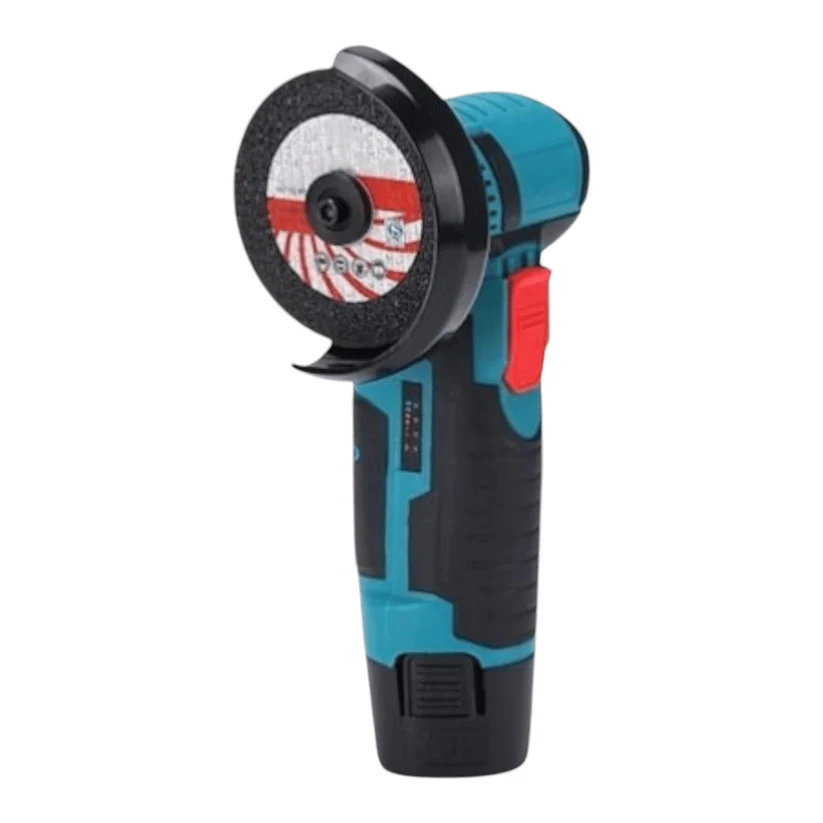 Mini polizor unghiular cu acumulator 48V, 2 baterii incluse, 19500 rpm, 6 discuri, functie soft start, verde/negru