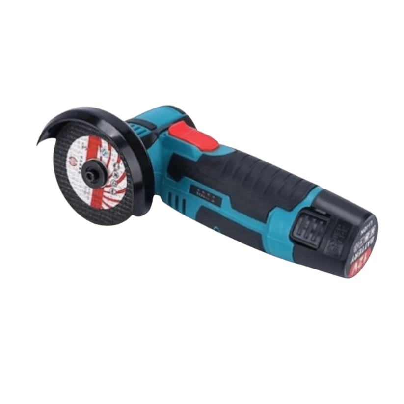 Mini polizor unghiular cu acumulator 48V, 2 baterii incluse, 19500 rpm, 6 discuri, functie soft start, verde/negru