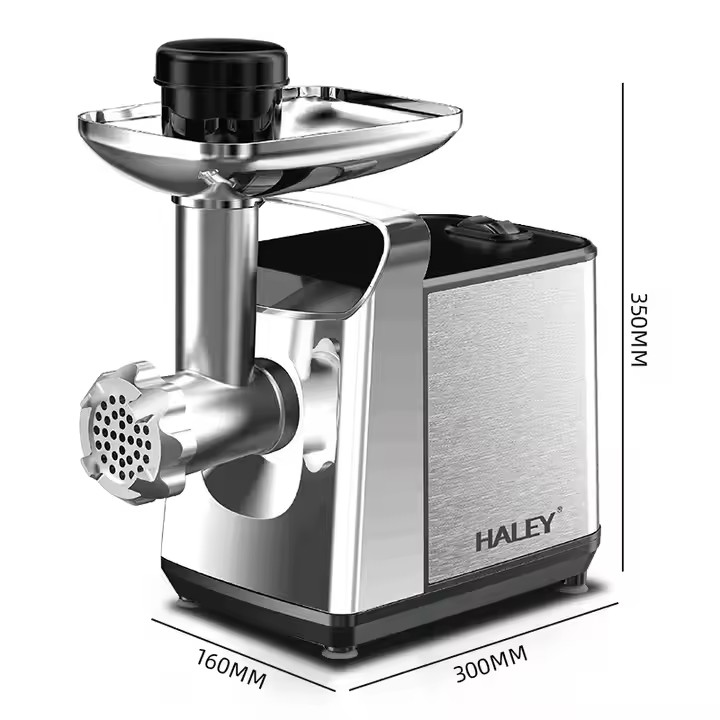 Masina de Tocat Carne HALEY , Garantie 3 Ani, 2600W, Unelte Metalice, Carcasa din Otel Inoxidabil, Argintiu