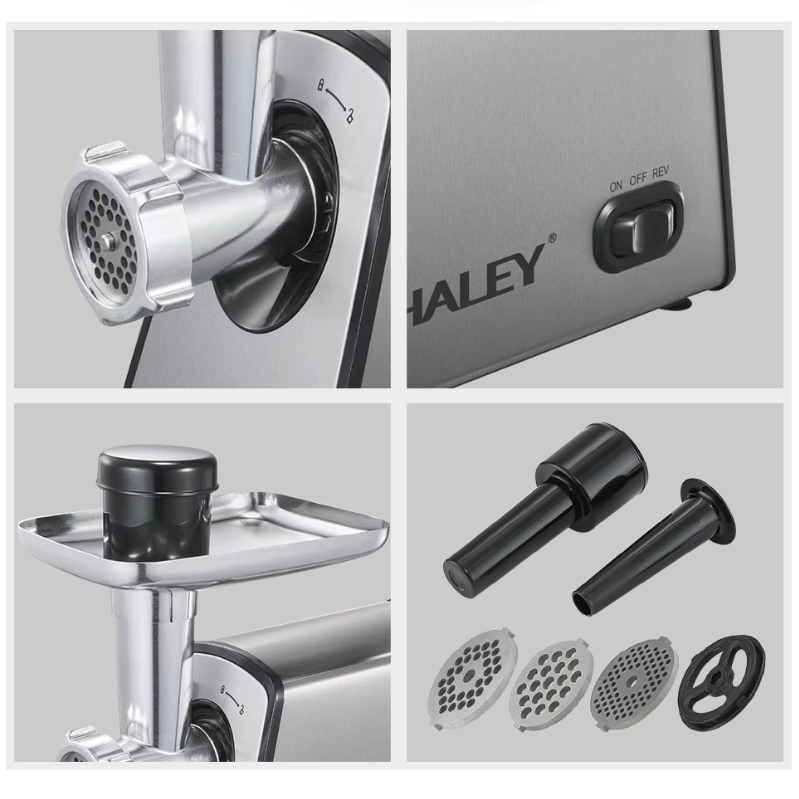 Masina de Tocat Carne HALEY, Garantie 3 Ani, 2600W, Cutter cu Torsiune Mare, Otel Inoxidabil, Port Mare Alimentare, Usor de Curatat