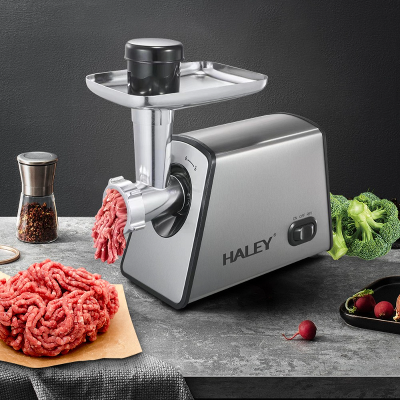 Masina de Tocat Carne HALEY, Garantie 3 Ani, 2600W, Cutter cu Torsiune Mare, Otel Inoxidabil, Port Mare Alimentare, Usor de Curatat