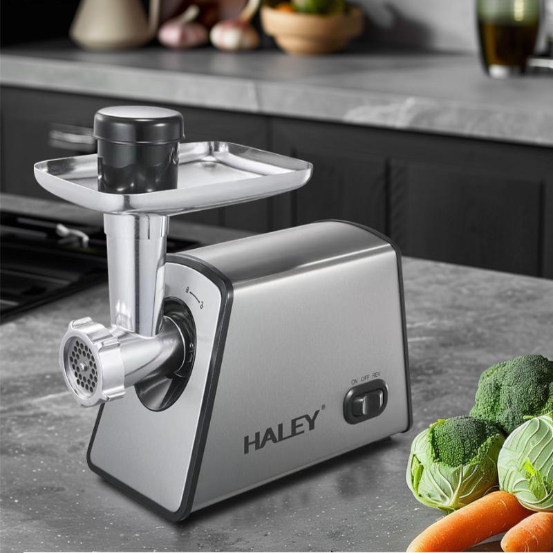 Masina de Tocat Carne HALEY, Garantie 3 Ani, 2600W, Cutter cu Torsiune Mare, Otel Inoxidabil, Port Mare Alimentare, Usor de Curatat